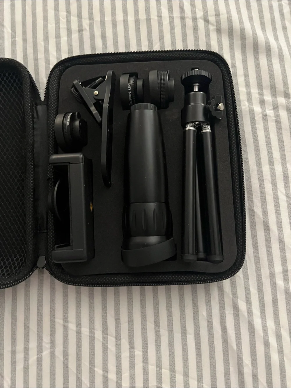 Universal Black Mobile Camera Lens and Tripod Kit